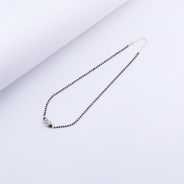Silver Bead Black Spinel Chain Mangalsutra