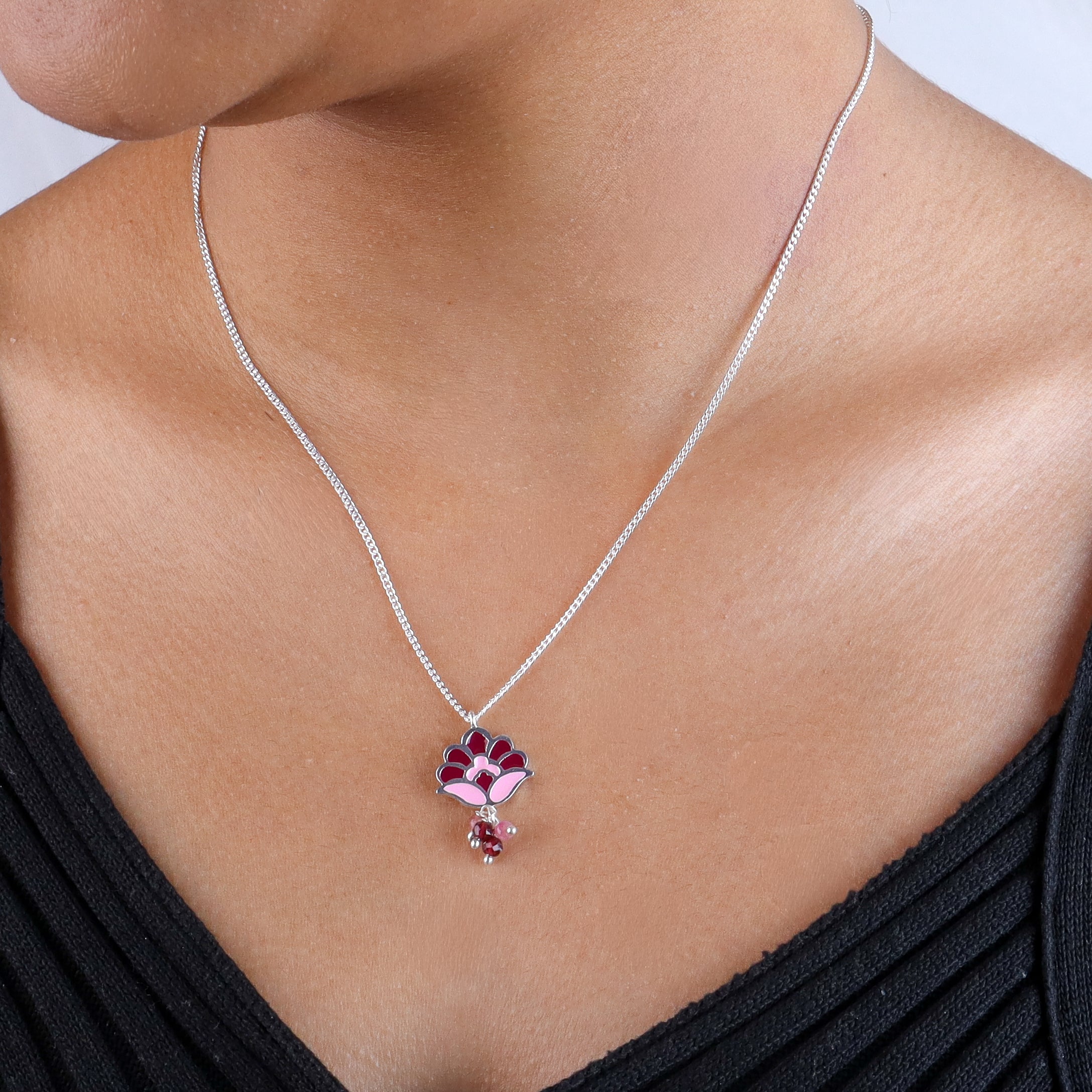 Enamel Flower Necklace