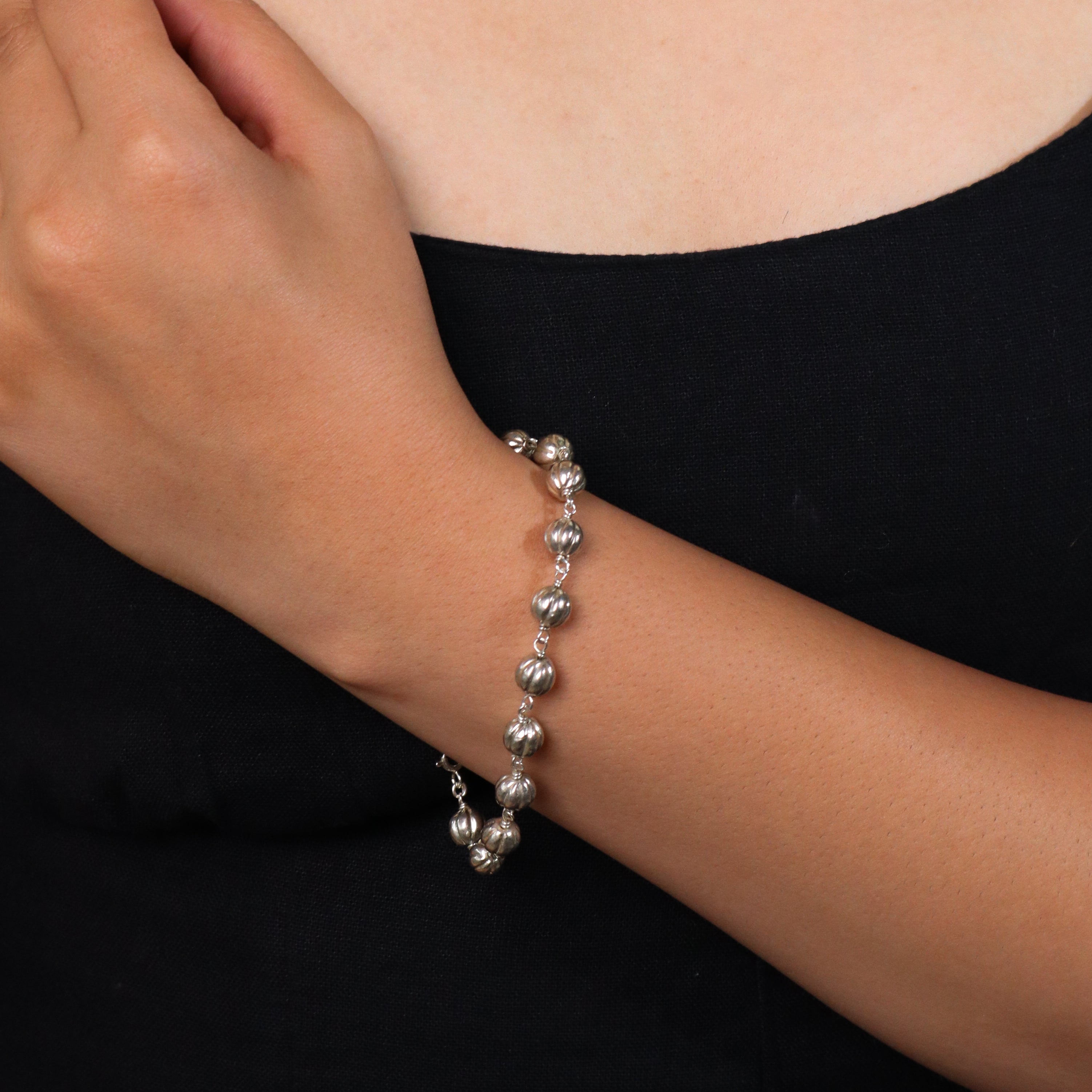 Silver Textured Ganthan Bracelet