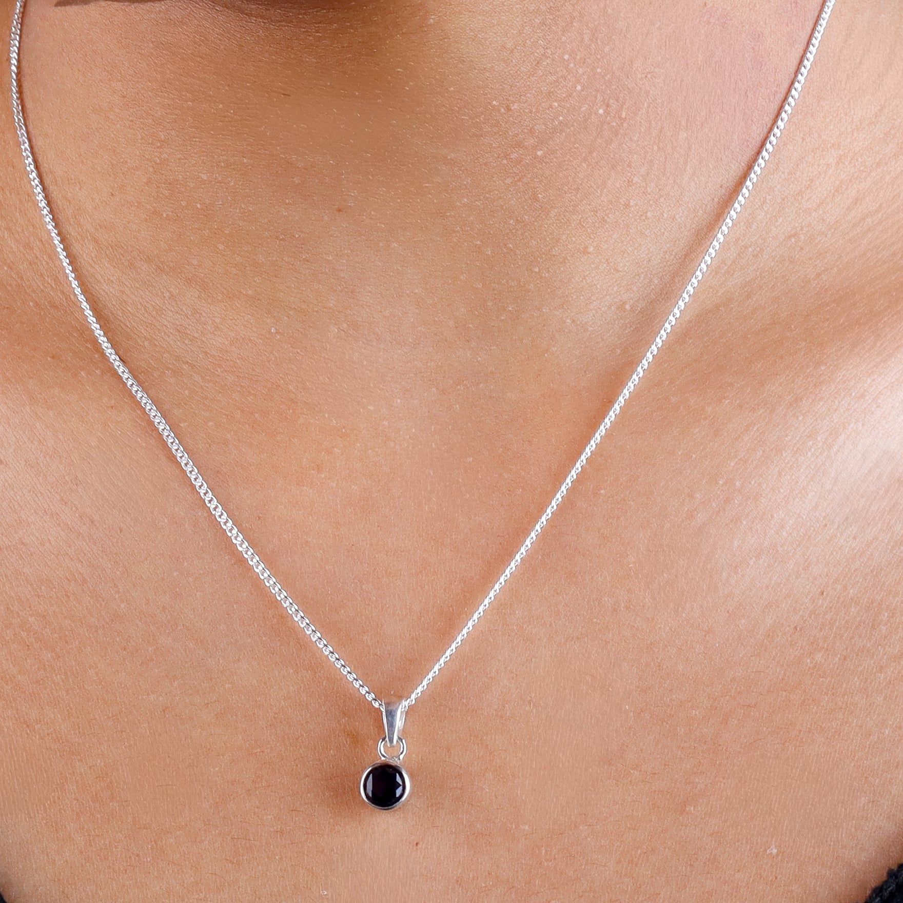 Black CZ Pendant Necklace