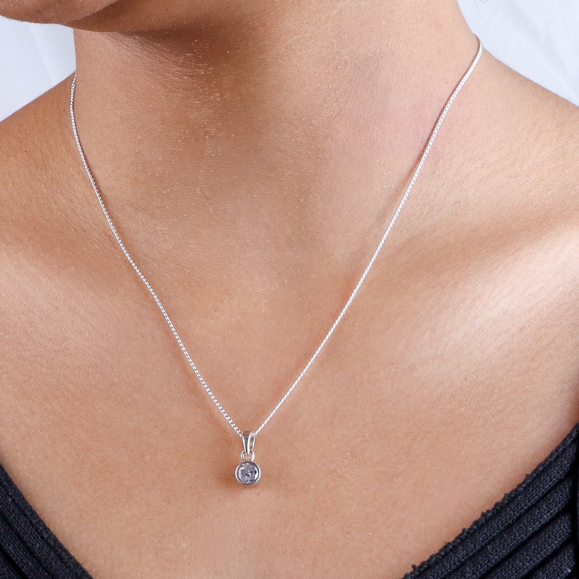 White CZ Pendant Necklace