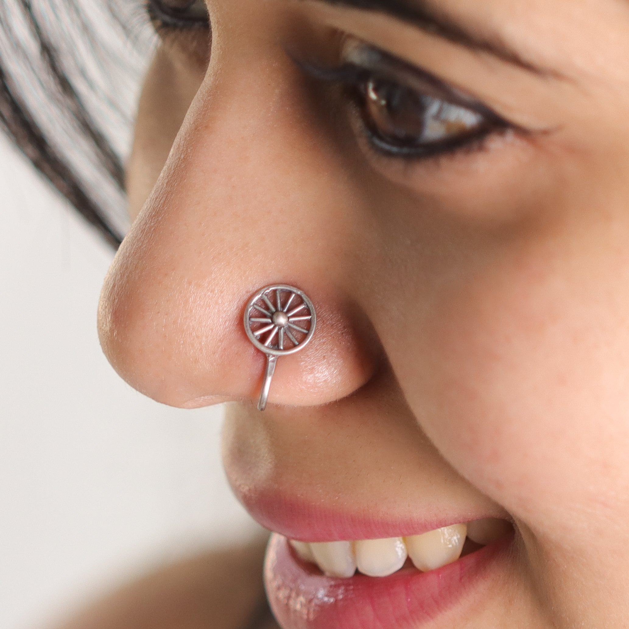 Filigree Chakra Nose pin (Clip on)