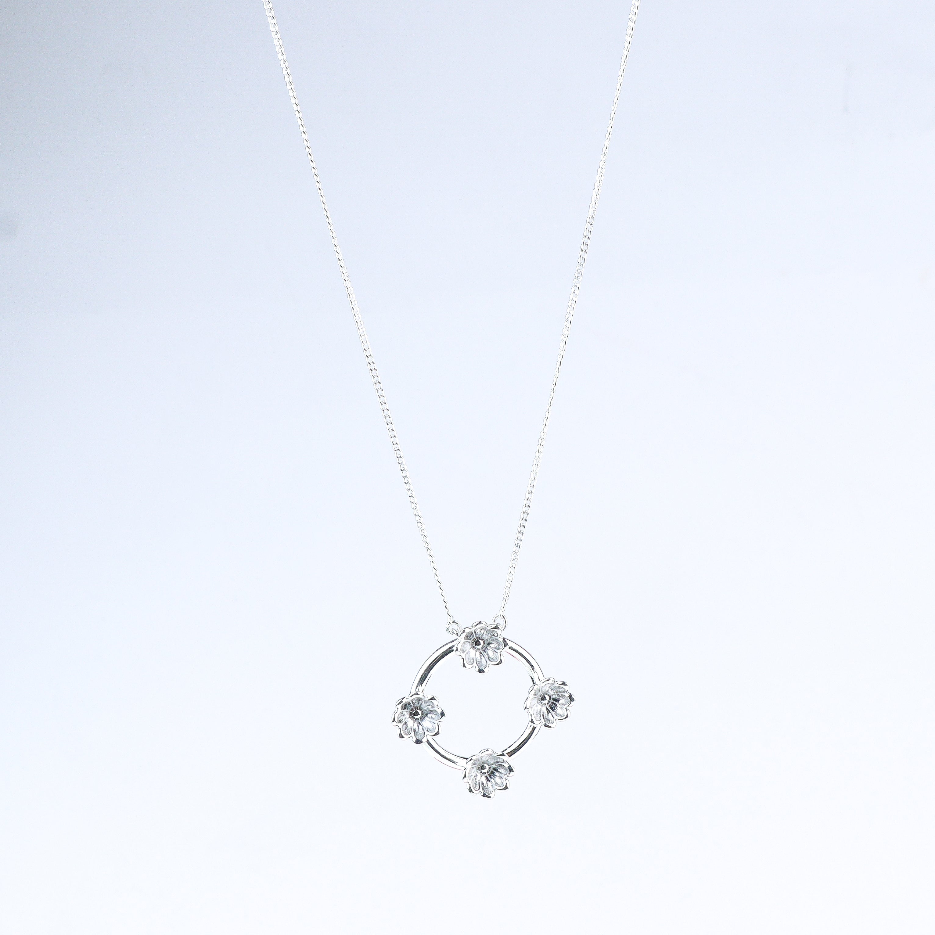Four Flower Pendant Necklace