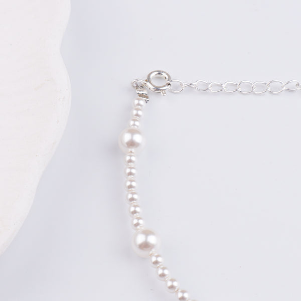 White Pearl Silver Bracelet (Project Handmade)