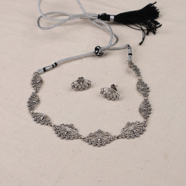 Silver jewelry with intricate design