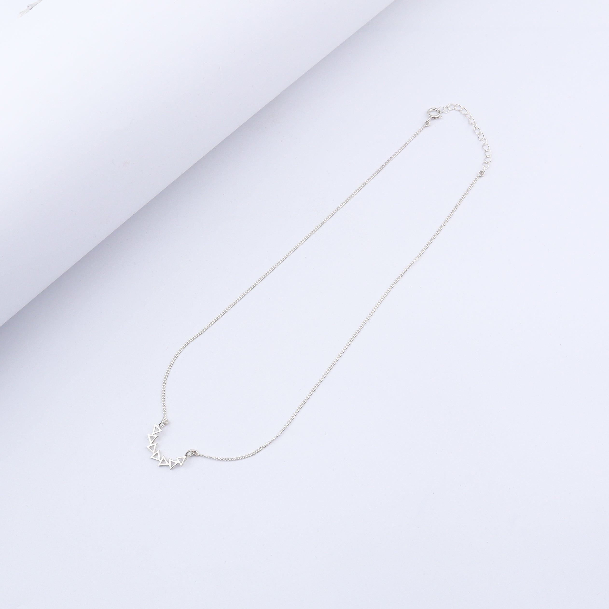 Silver Triangle Line Necklace
