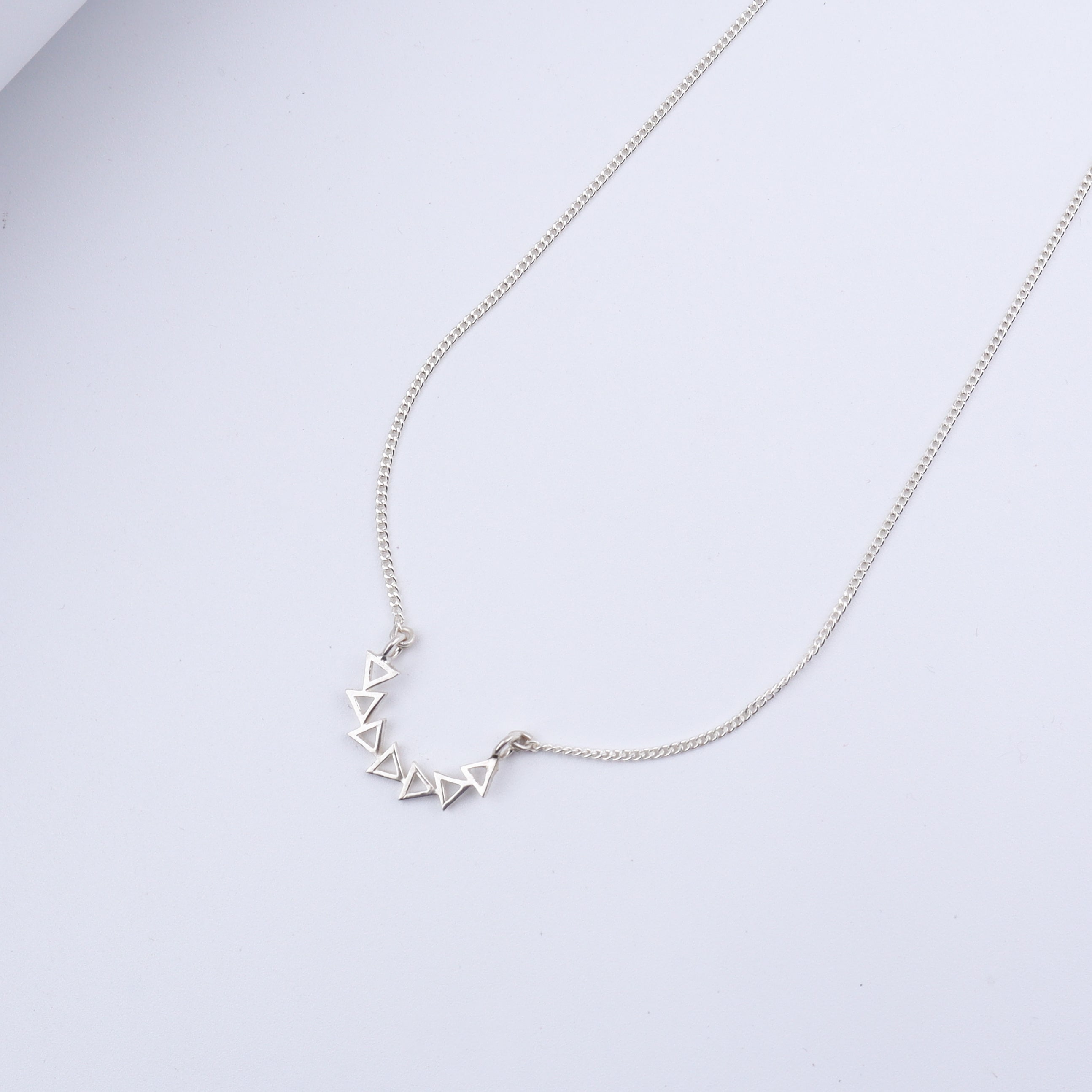 Silver Triangle Line Necklace