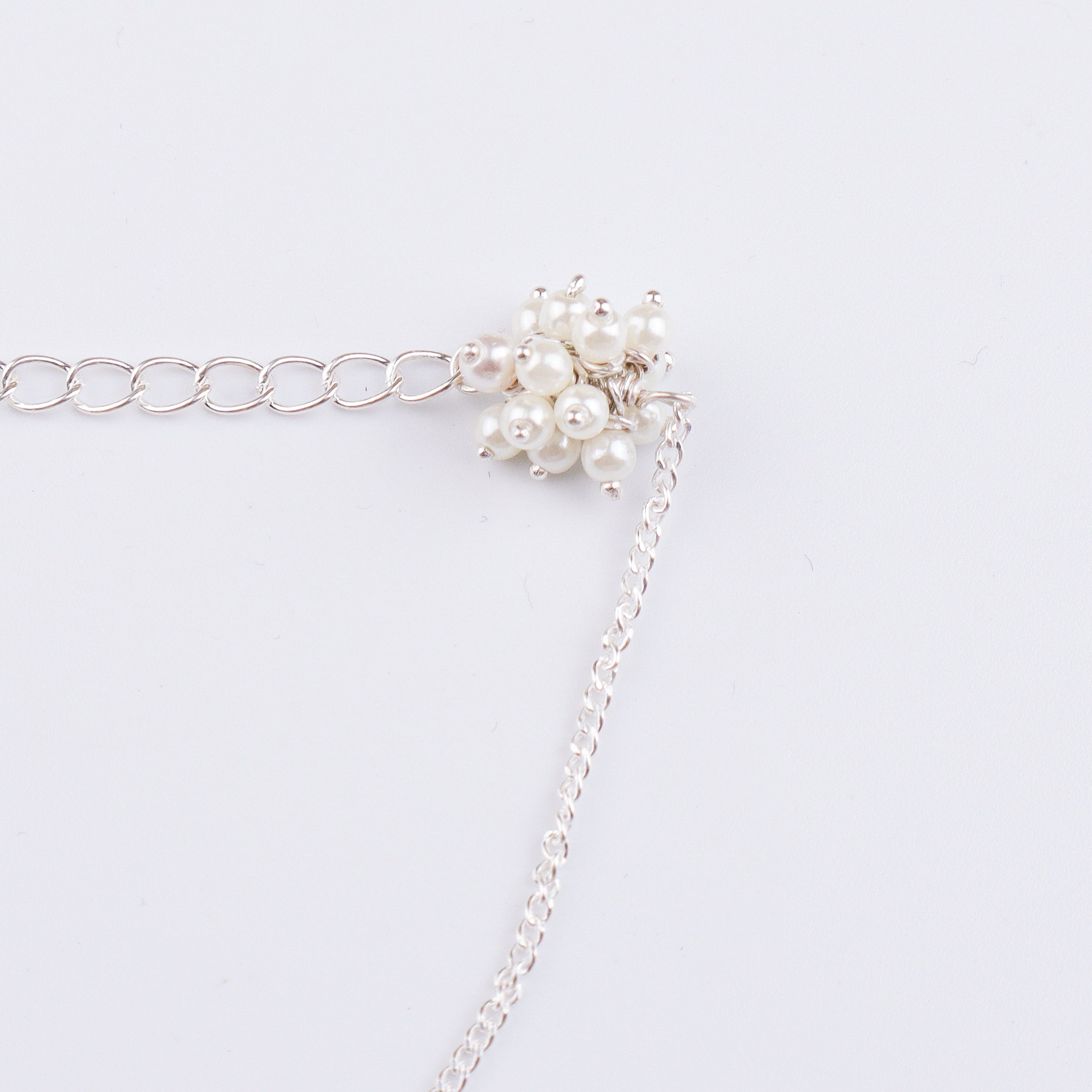 Pearl Bunch Silver Chain Bracelet (Project Handmade)