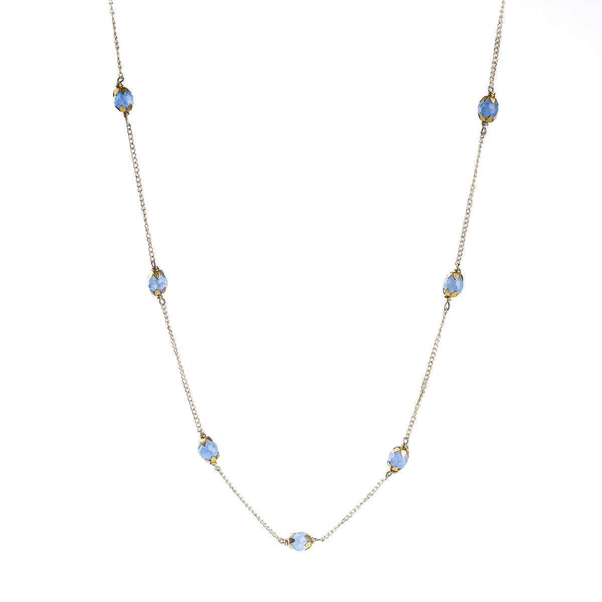 Model wearing 22K gold-plated fashion necklace for a sophisticated and elegant jewellery look