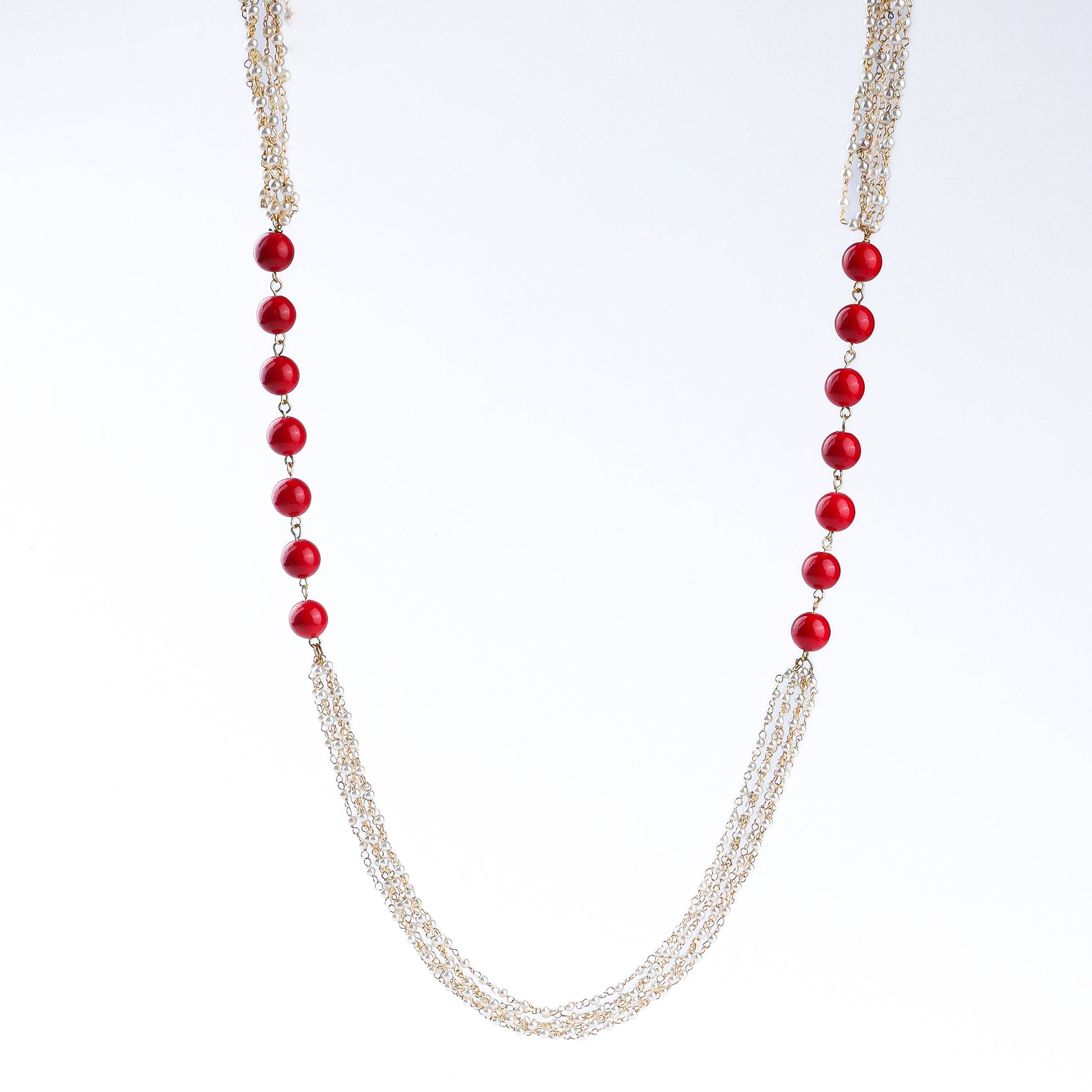 Model styling 22K Gold Plated Fashion Necklace with an elegant ethnic outfit for a graceful festive jewellery look