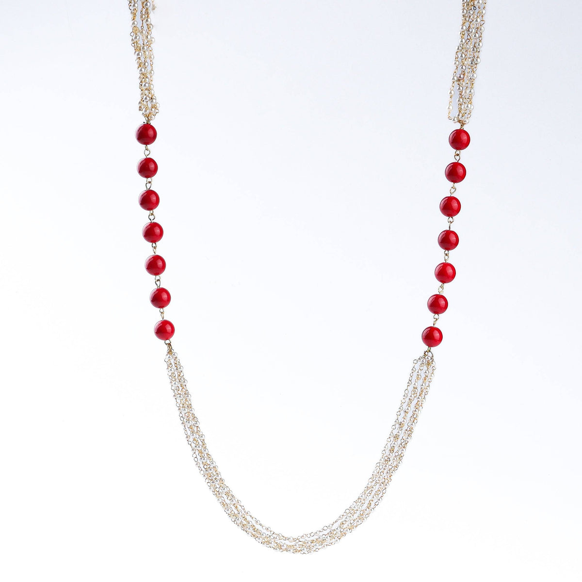 Model styling 22K Gold Plated Fashion Necklace with an elegant ethnic outfit for a graceful festive jewellery look