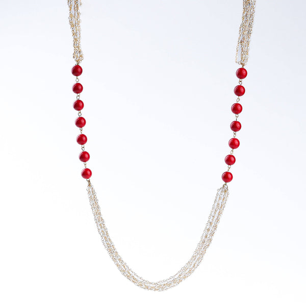 Model styling 22K Gold Plated Fashion Necklace with an elegant ethnic outfit for a graceful festive jewellery look