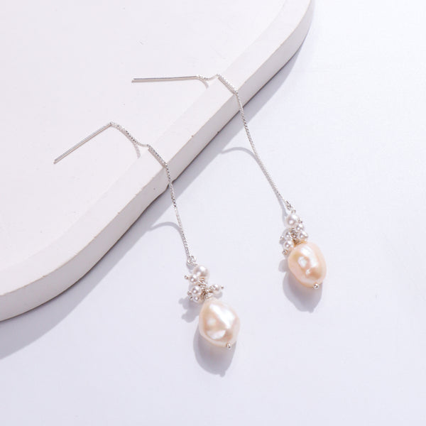 Sterling silver pearl drop earrings