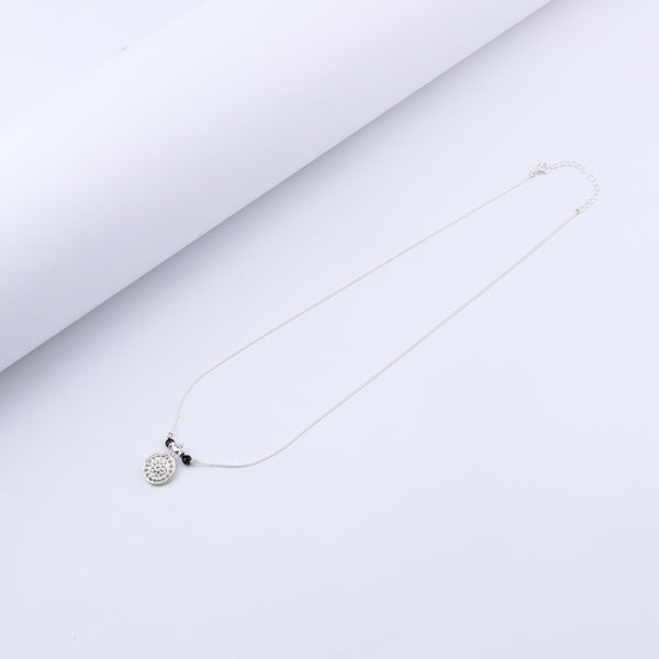 Silver Saaj motif mangalsutra