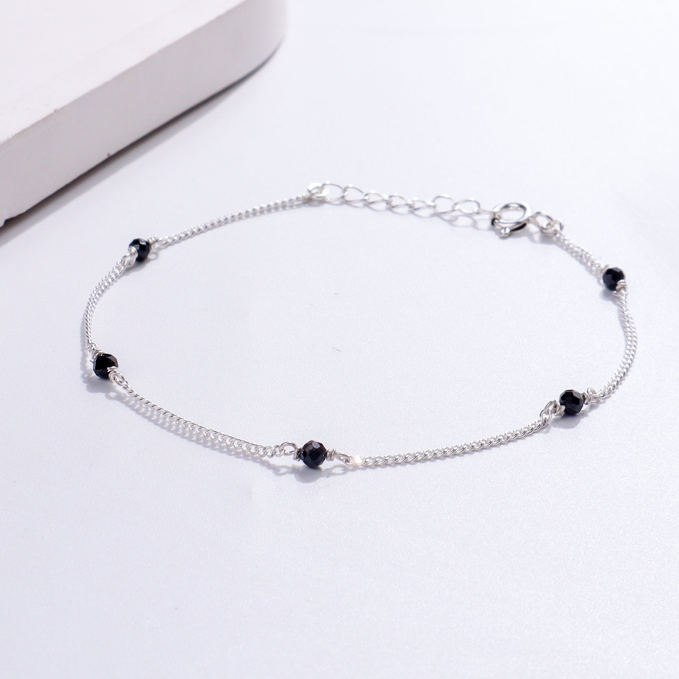 Silver Spinel Minimalist Mangalsutra Bracelet