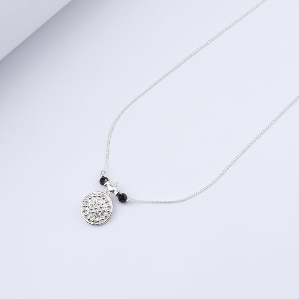 Silver Saaj motif mangalsutra