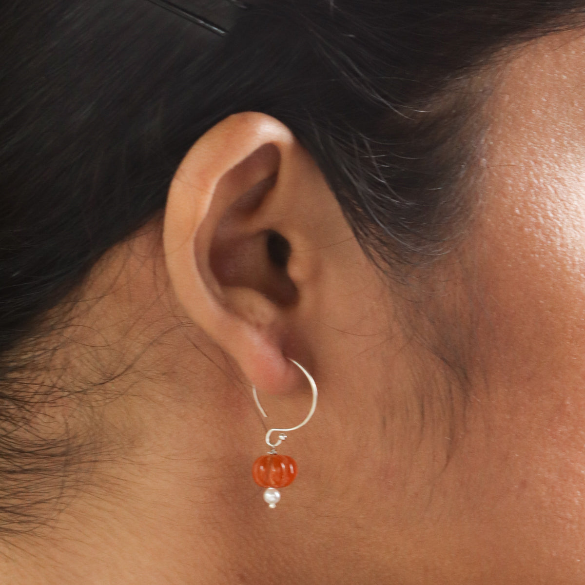Silver Carnelian Earring