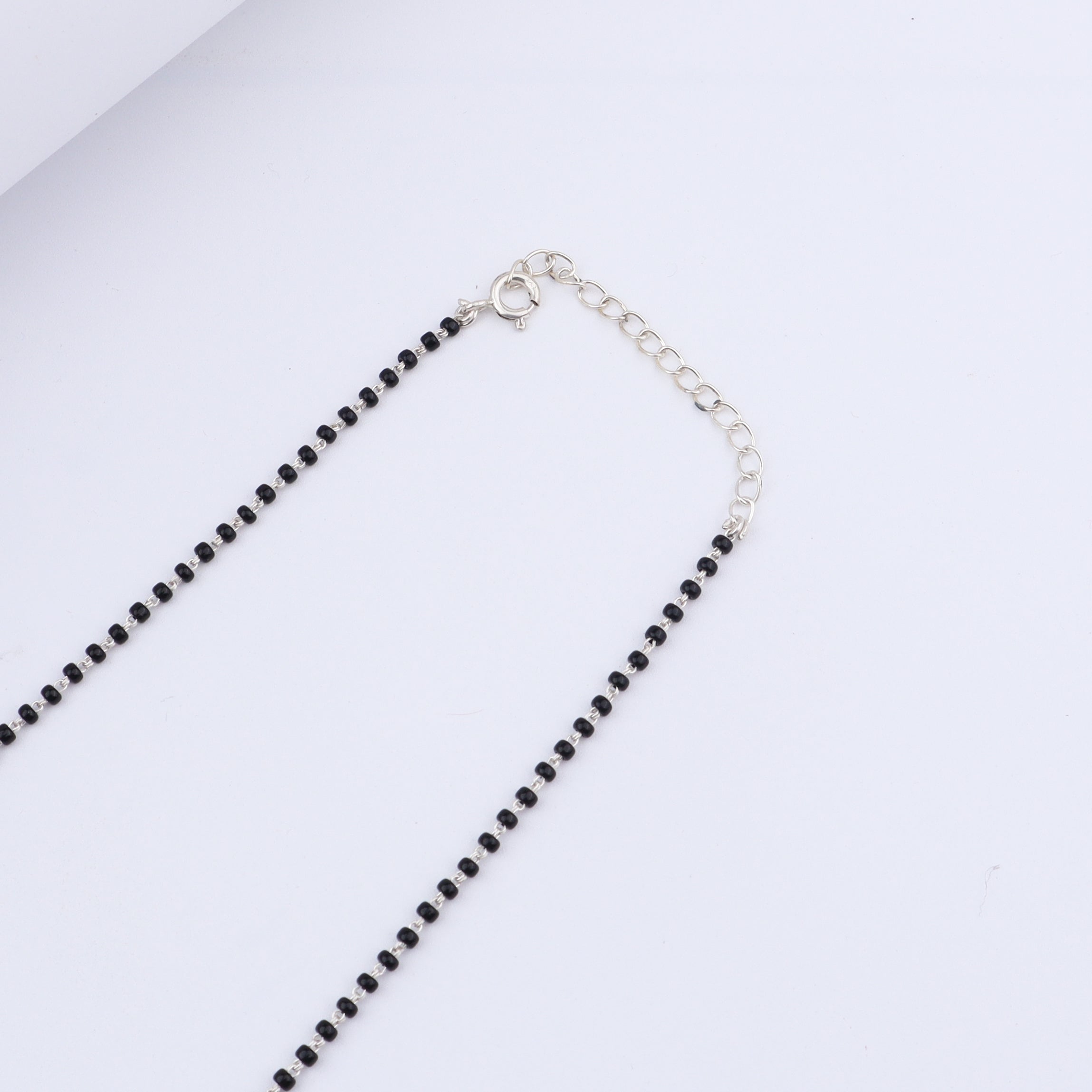 Silver Black Beads Chain Tribal Motif Mangalsutra