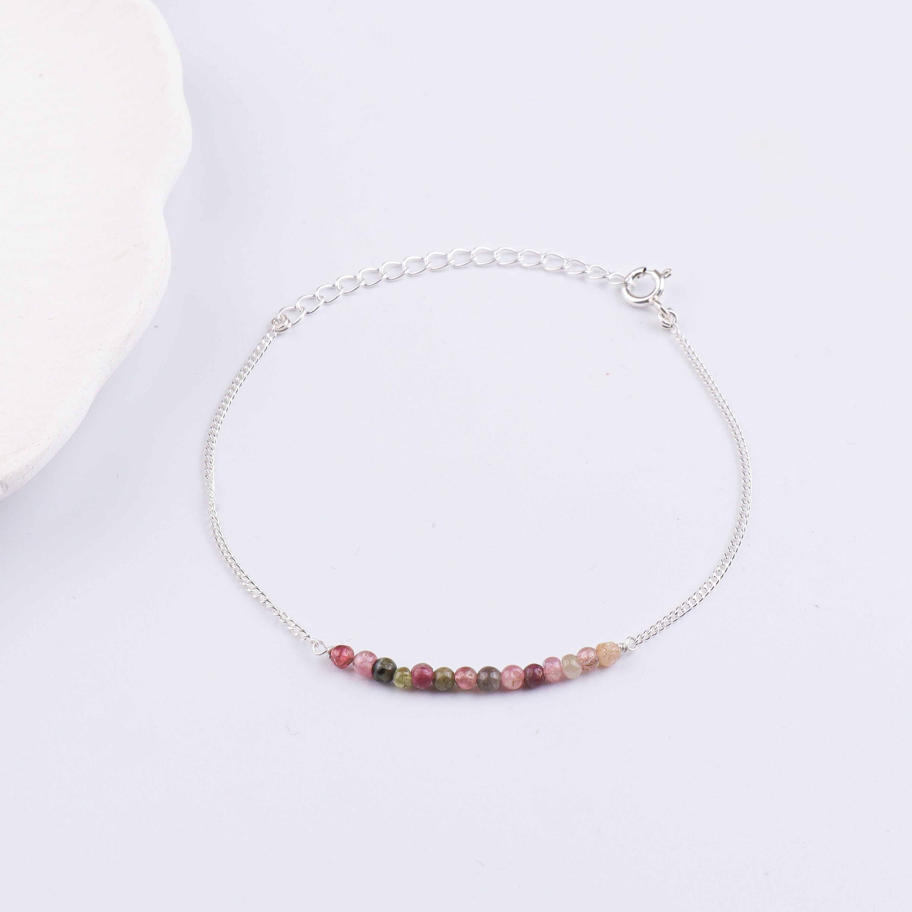 Tourmaline Silver Chain Bracelet (Project Handmade)