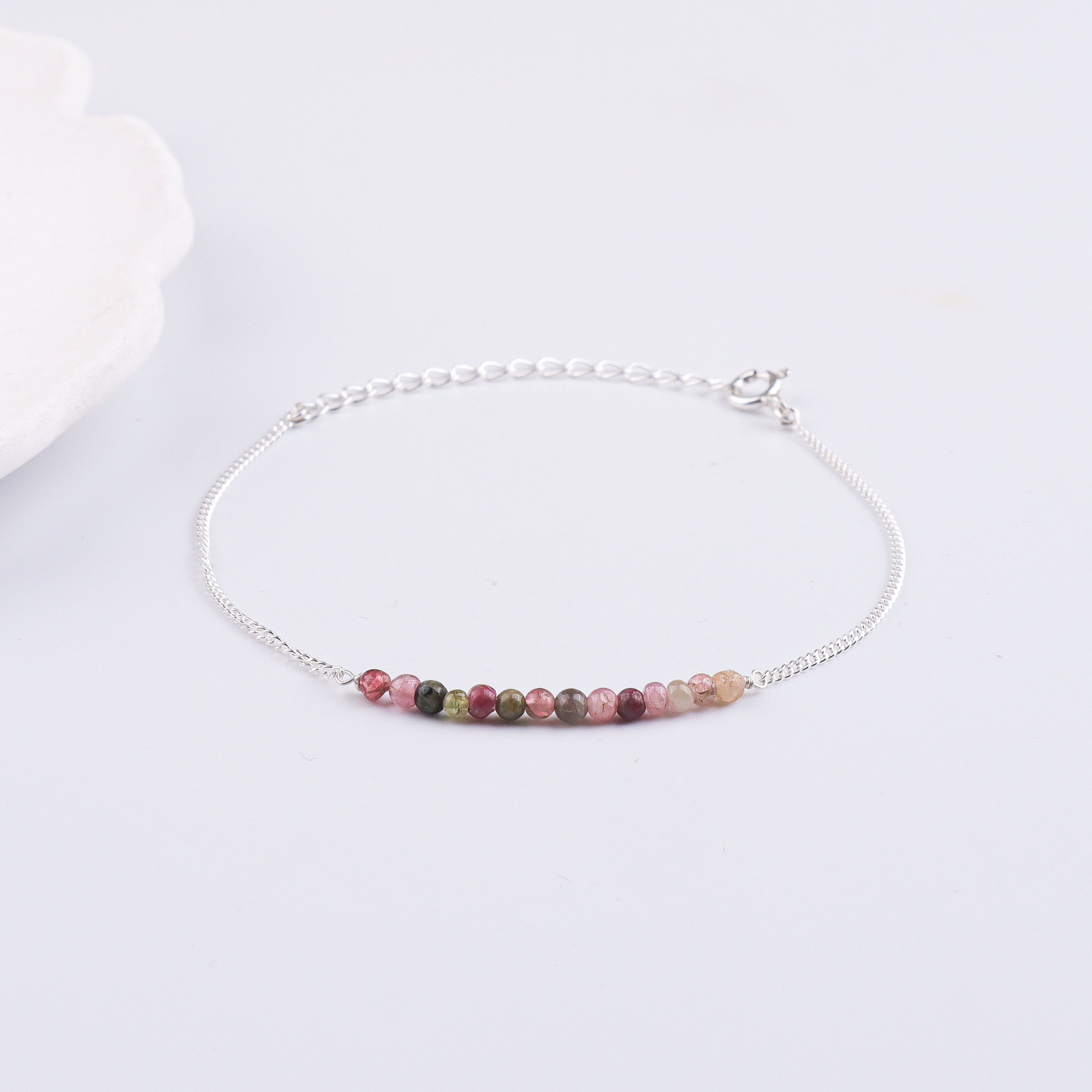 Tourmaline Silver Chain Bracelet (Project Handmade)