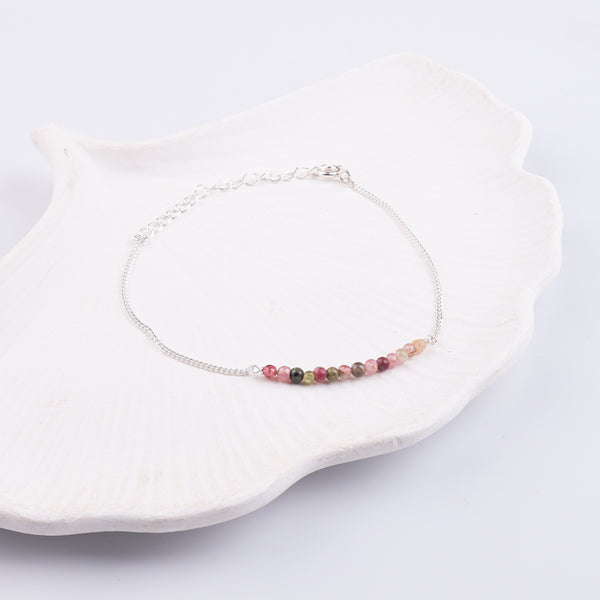 Tourmaline Silver Chain Bracelet (Project Handmade)