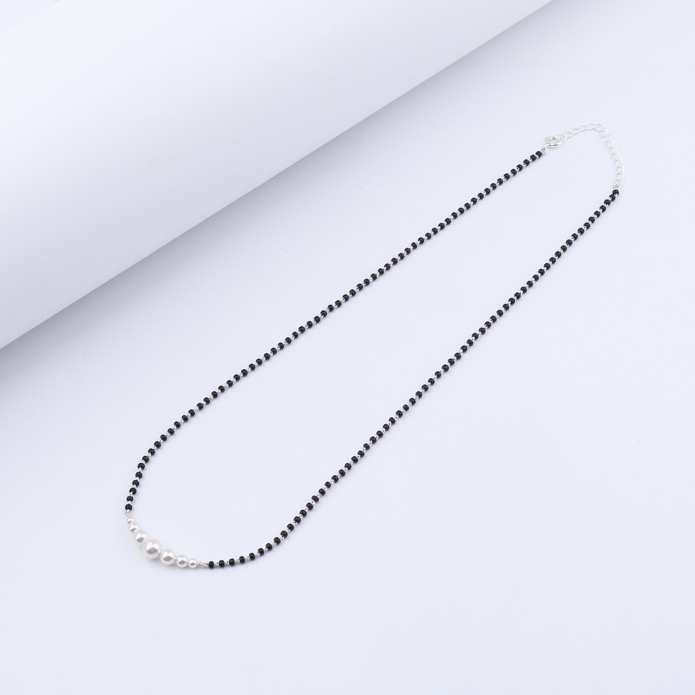 Minimal Pearls Silver Mangalsutra