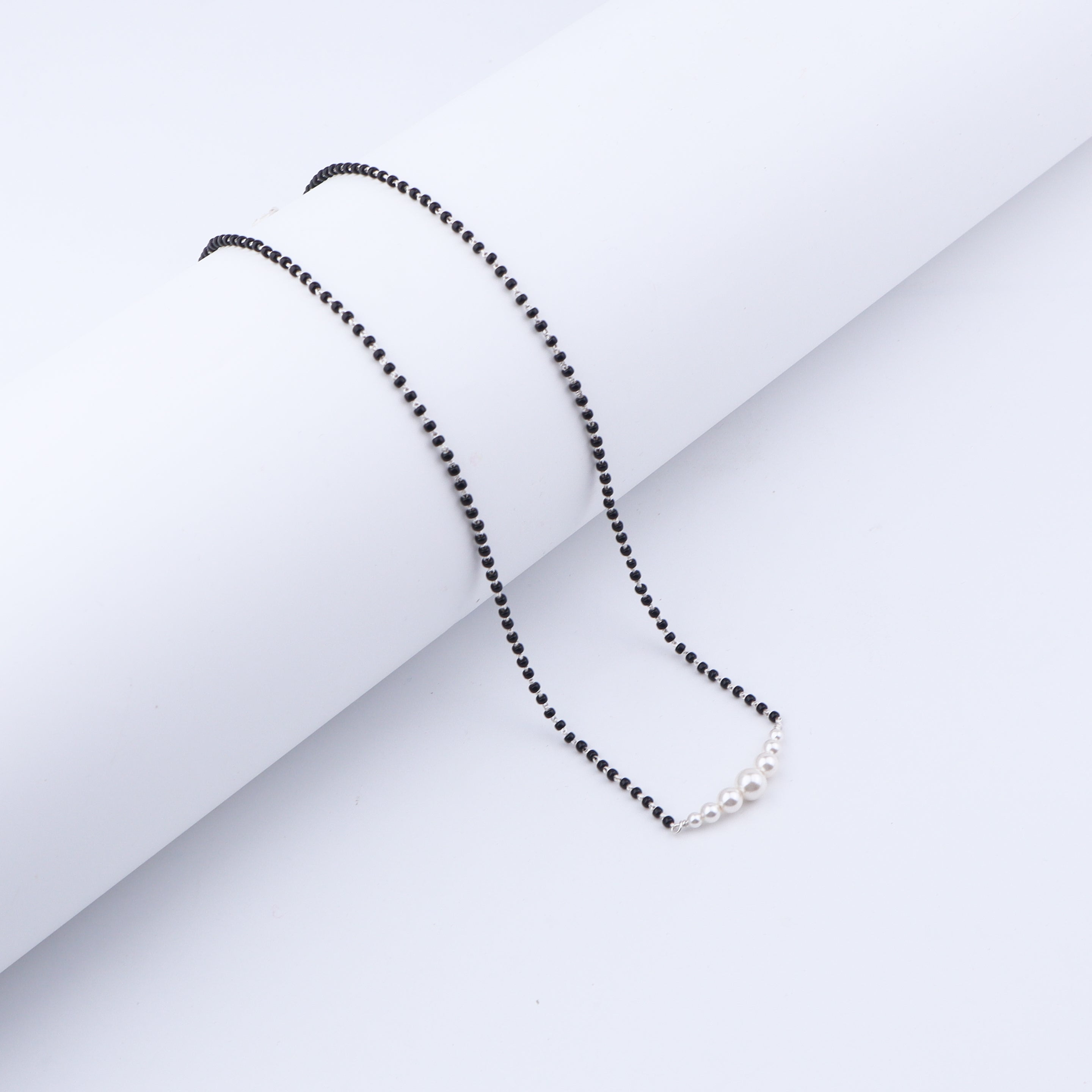 Minimal Pearls Silver Mangalsutra