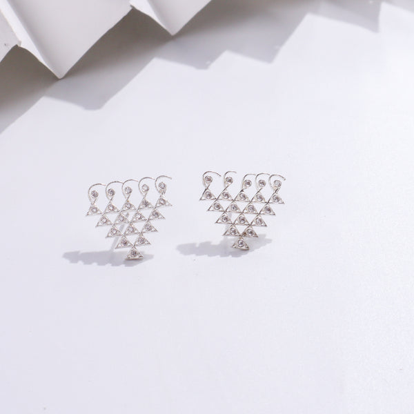 Silver earrings with crystal accents