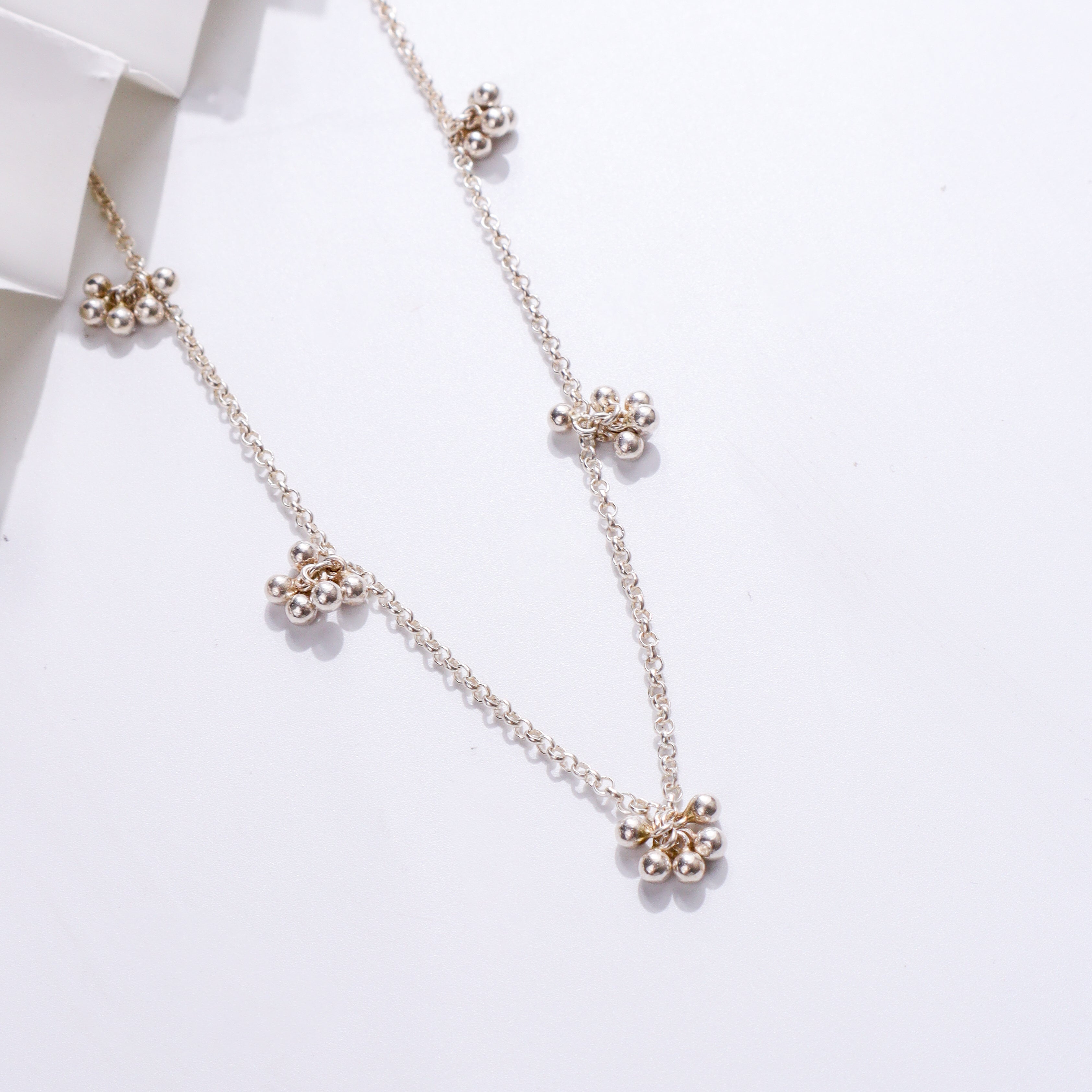 Silver small ghungroo bunch - Chain | shiny finish