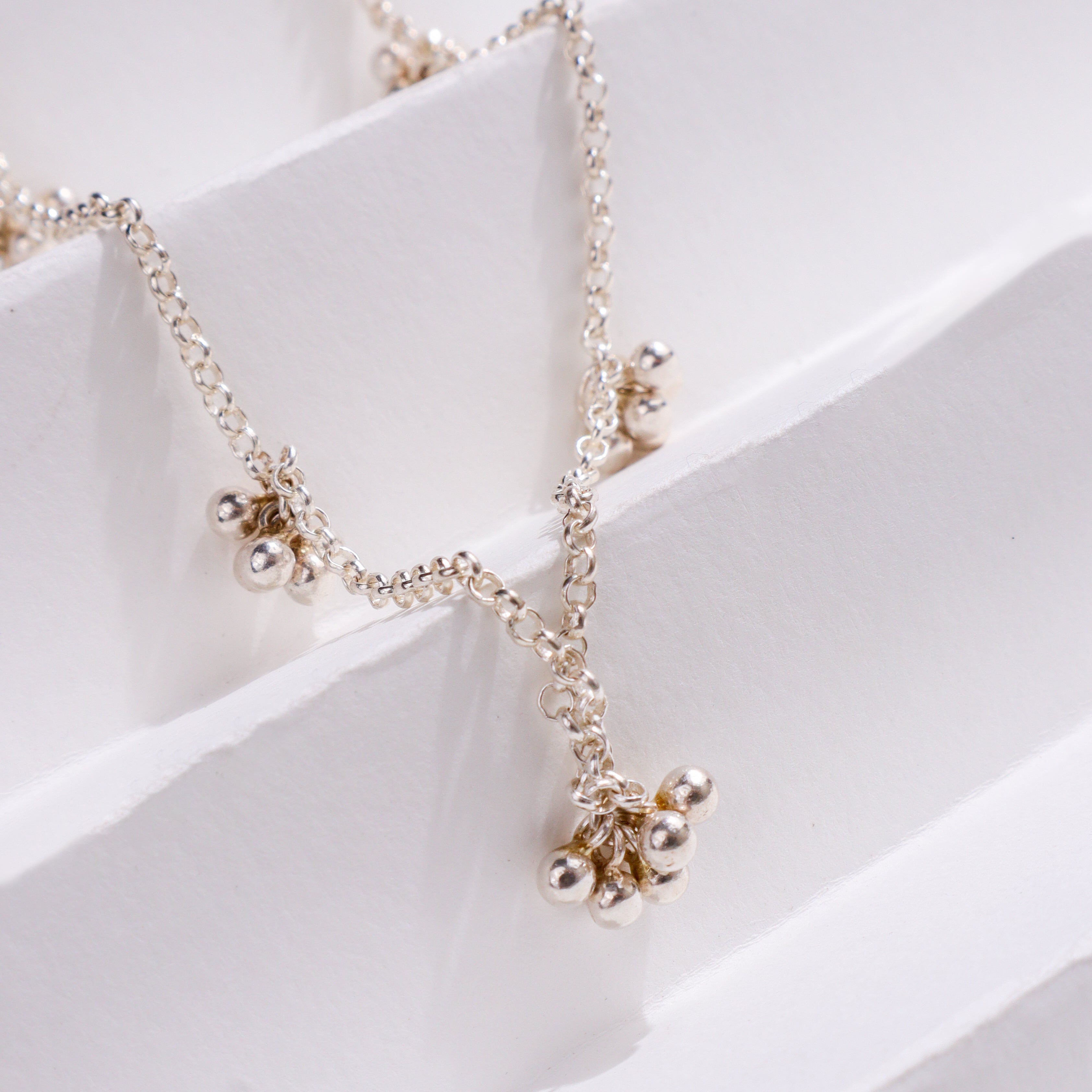 Silver small ghungroo bunch - Chain | shiny finish