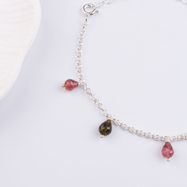 Tourmaline Silver Chain Bracelet (Project Handmade)