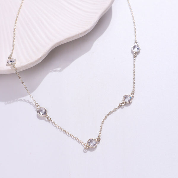 Silver CZ Dot Necklace | 92.5 Silver