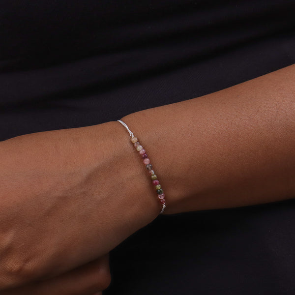 Tourmaline Silver Chain Bracelet (Project Handmade)