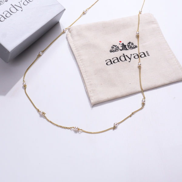 Waist chain / Kamar bandh : Classic Pearl Chain | Gold plated