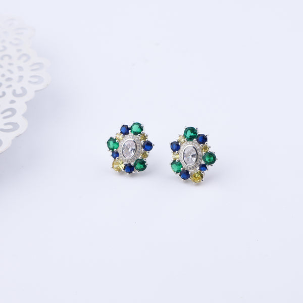 Silver Midnight Bloom Earrings