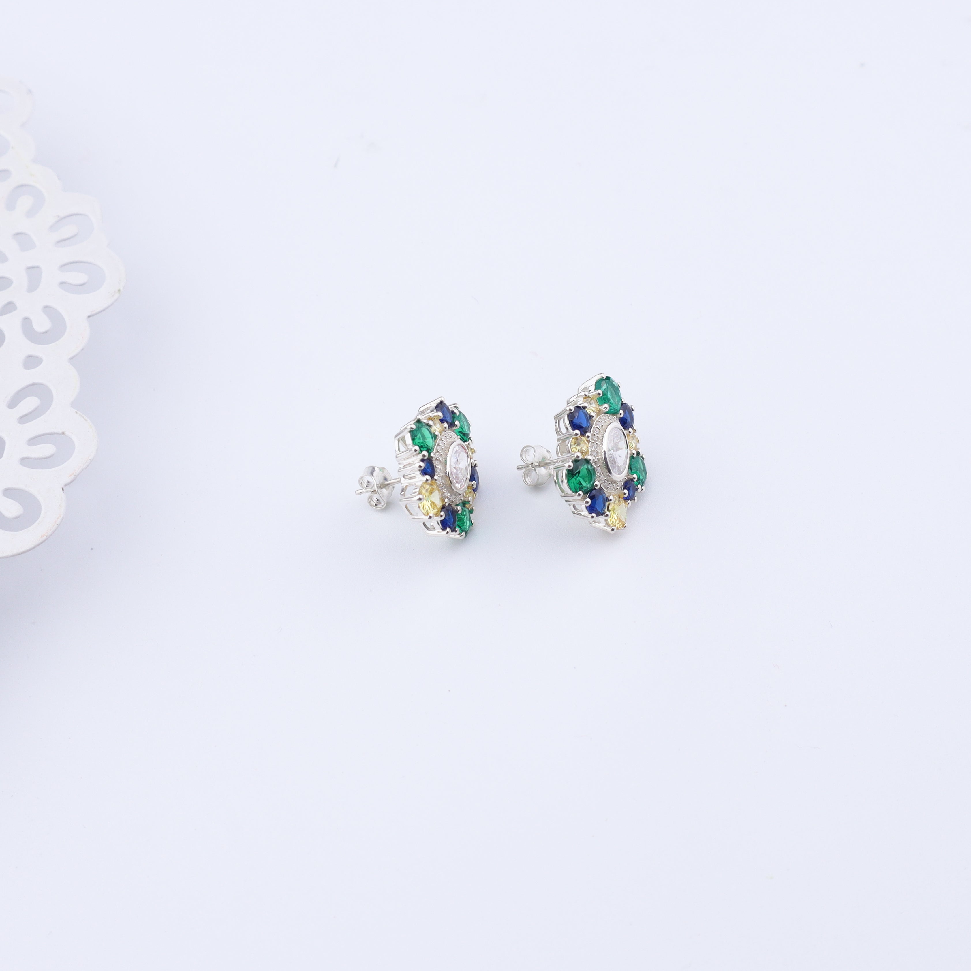 Silver Midnight Bloom Earrings