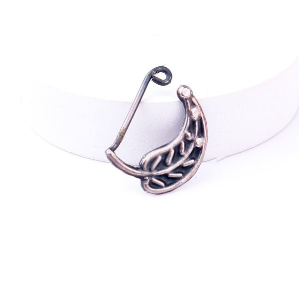 wear silver leaf nath left clip on for traditional styling