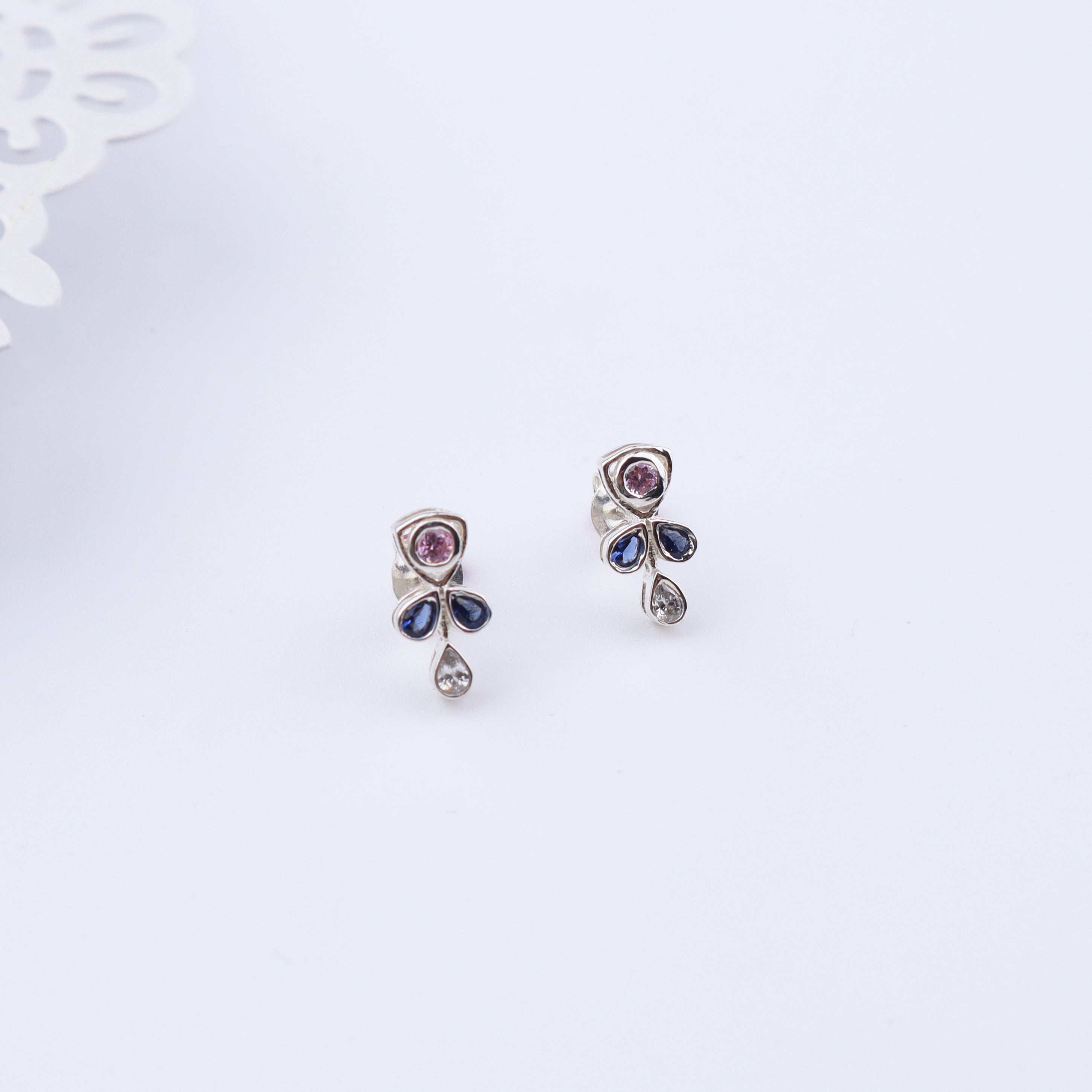 Silver Frosted Petal Set (Without chain)