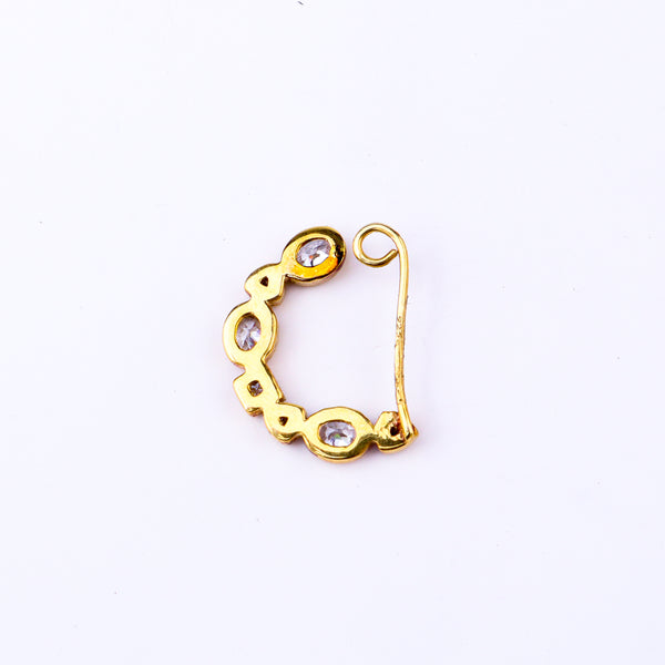 small CZ nath stones left clip on