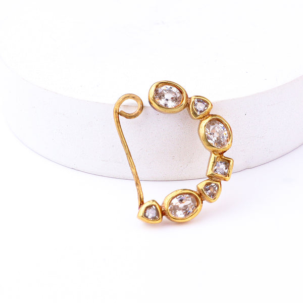 small CZ nath stones left clip on for everyday styling