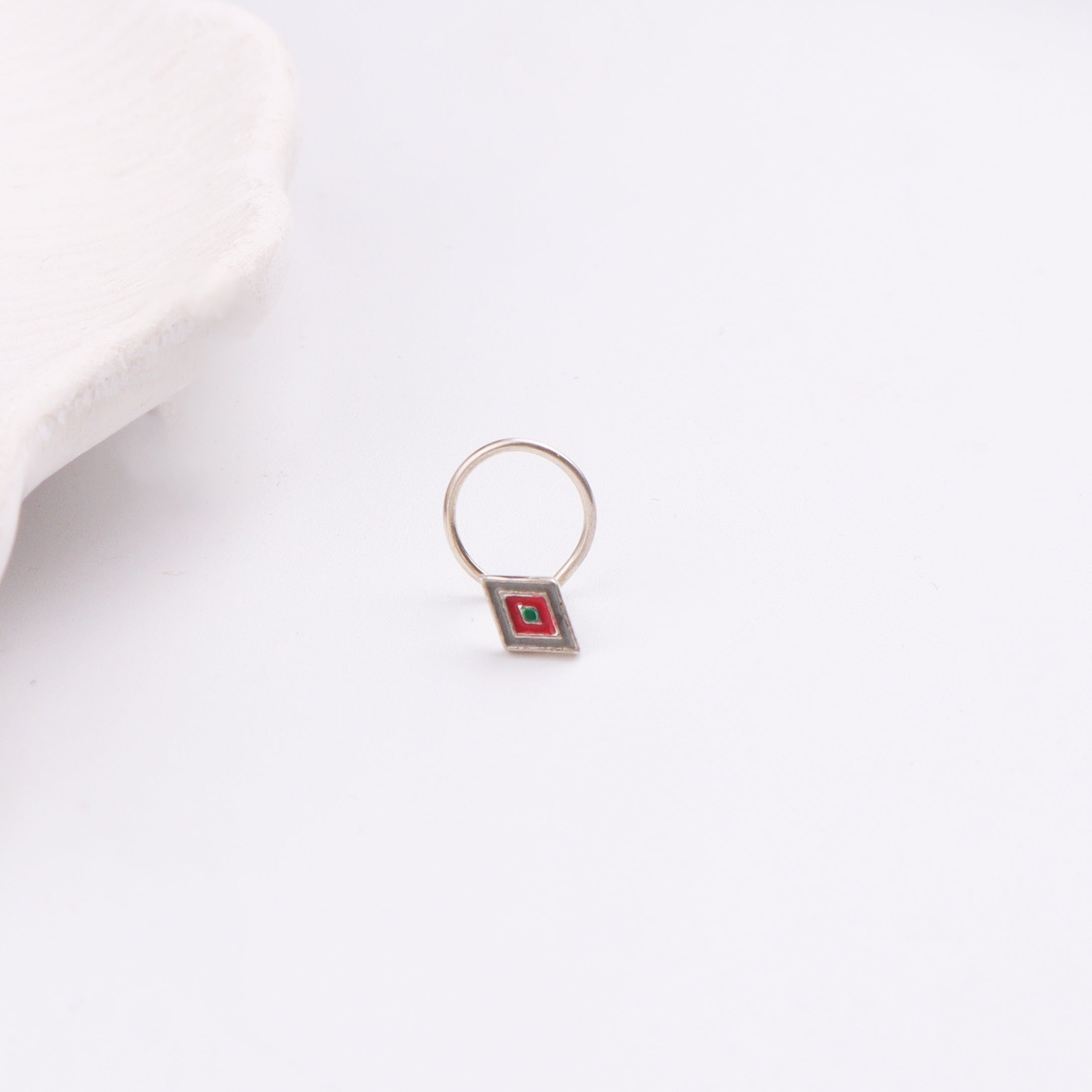 Diamond Nose pin (Pierced) - Grey , Pink , Blue