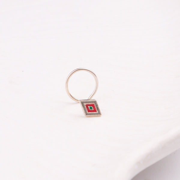 Diamond Nose pin (Pierced) - Grey , Pink , Blue