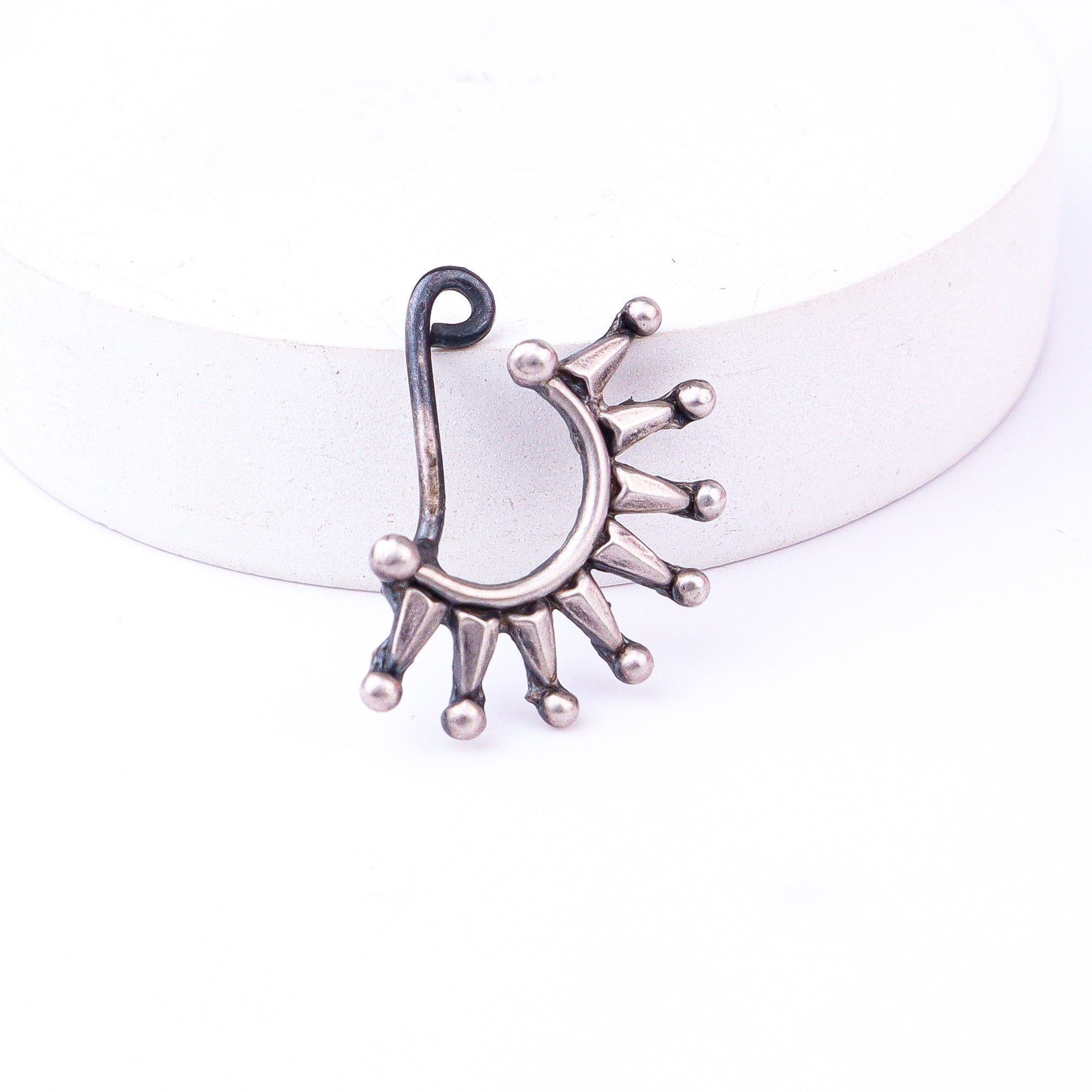 wear silver kiran nath left clip on for traditional styling