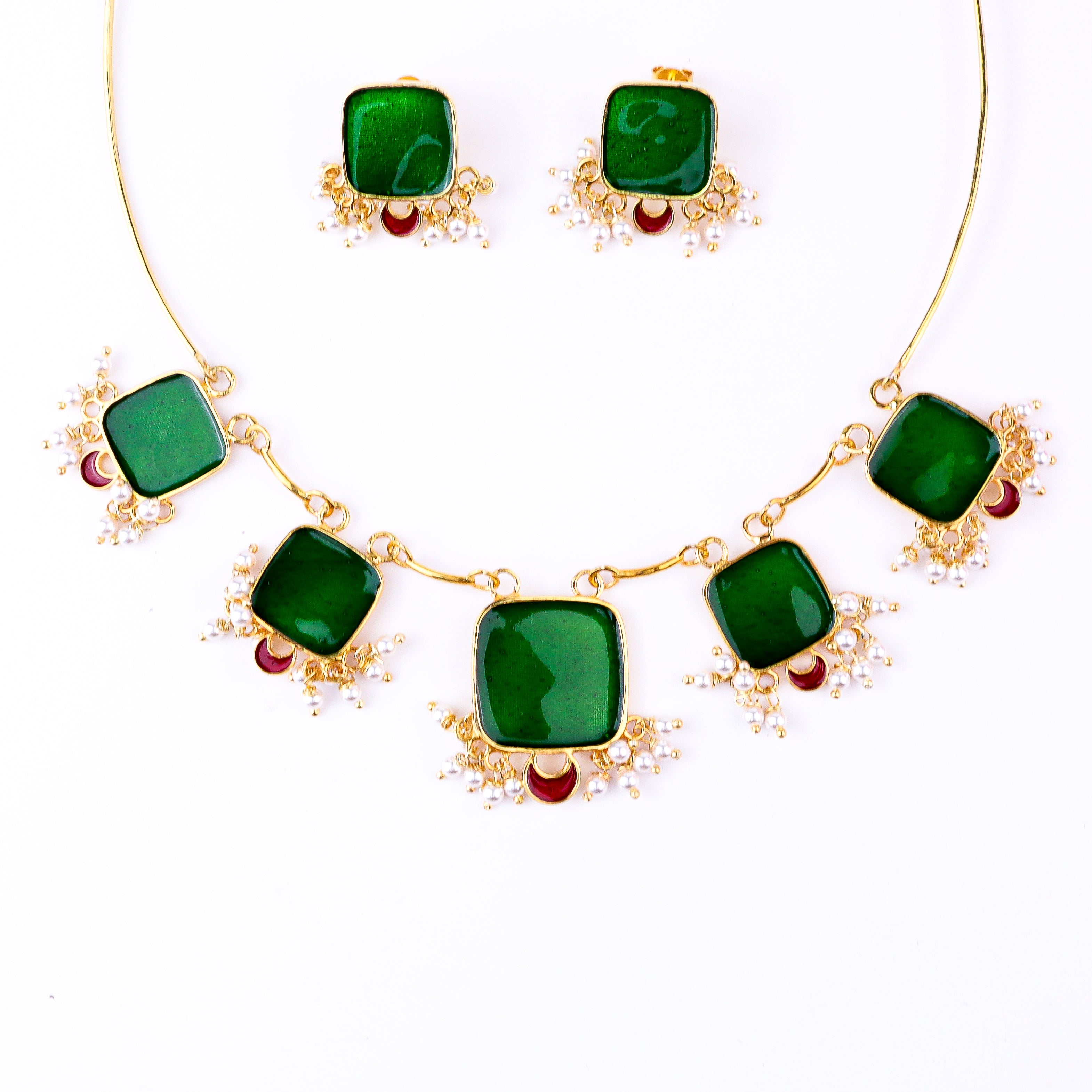 Handmade Meenakari Set| 92.5 Silver | 22K Gold Plated