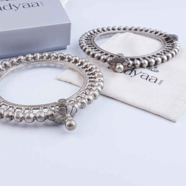 Antique Silver Bangles (Pair)
