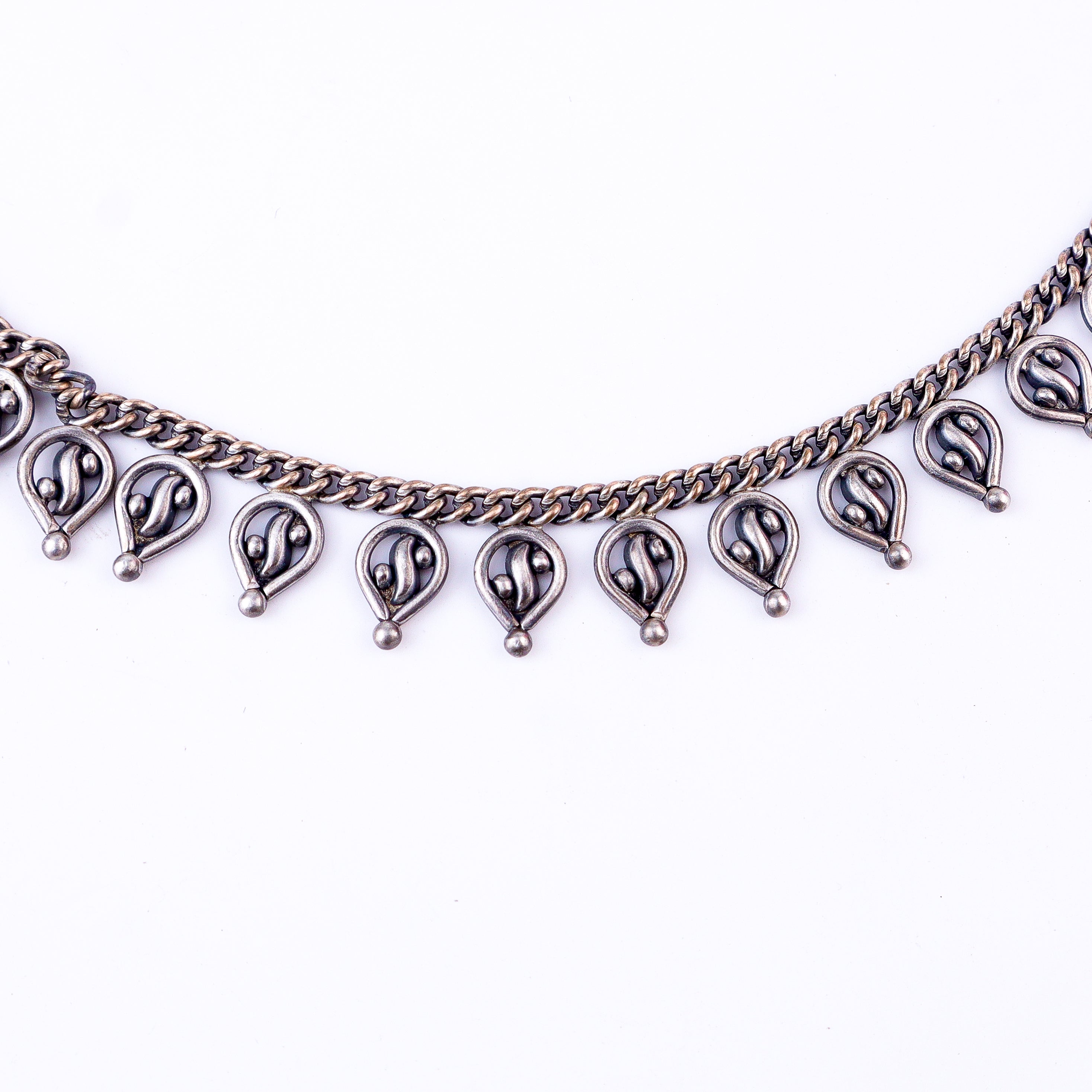 Oxidized Silver Delicate Leaf Set