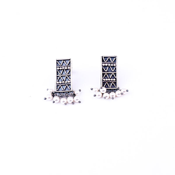 Silver Nakshi Set with Pearls Small