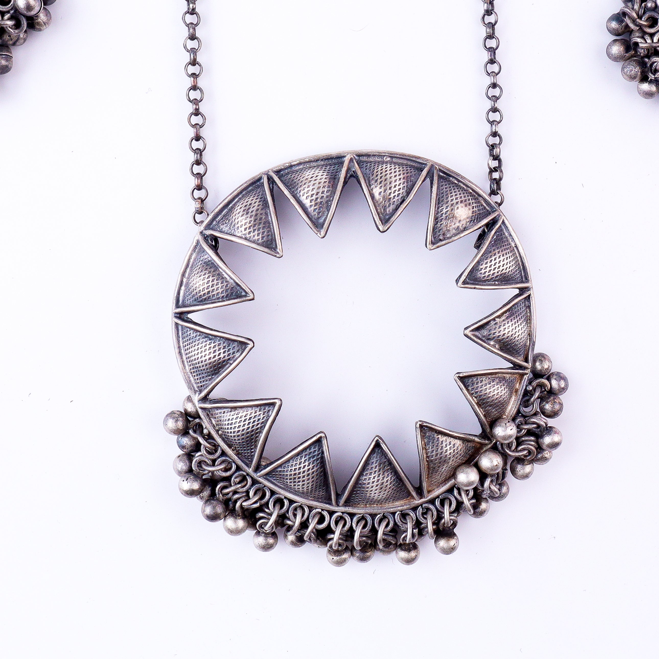 Silver Chakra with Pearls Set