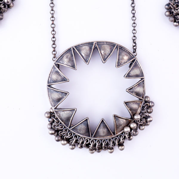 Silver Chakra with Pearls Set