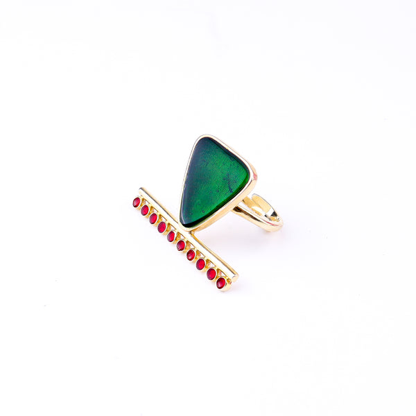 Handmade Triangle Meenakari Set | 92.5 Silver | 22K Gold Plated